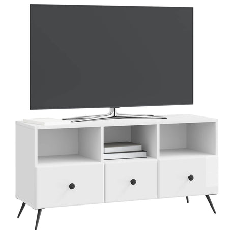Vidaxl tv-kast met lade hoogglans wit 102 x 34,5 x 50 cm bewerkt hout