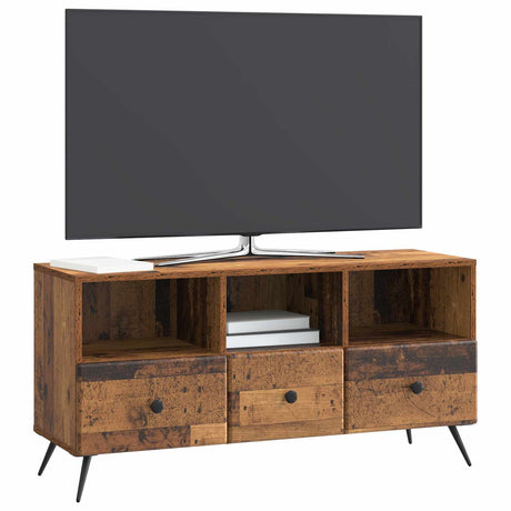 Vidaxl tv-kast met lade oud hout 102 x 34,5 x 50 cm bewerkt hout