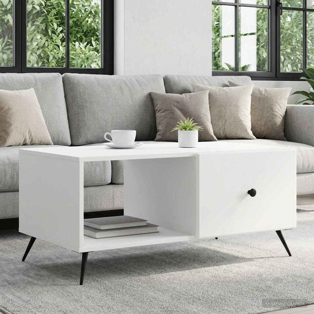 Vidaxl salontafel wit 90 x 50 x 40 cm bewerkt hout