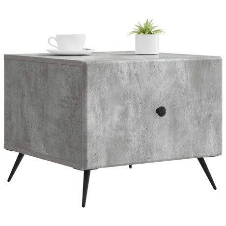 Vidaxl salontafel betongrijs 49 x 50 x 40 cm bewerkt hout