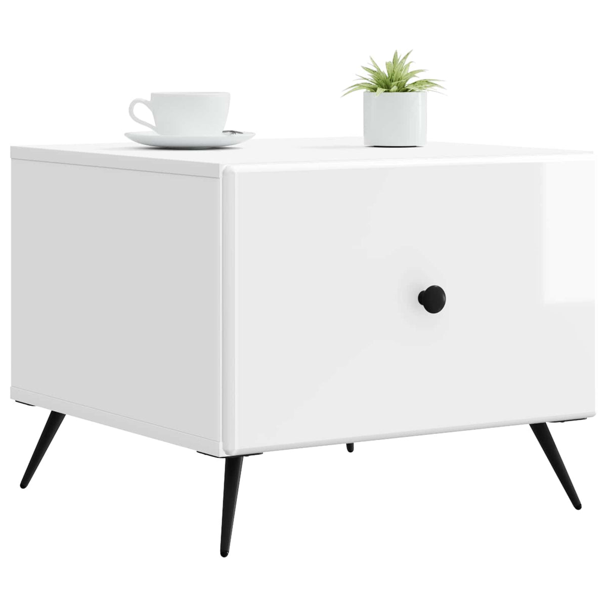 Vidaxl salontafel hoogglans wit 49 x 50 x 40 cm bewerkt hout