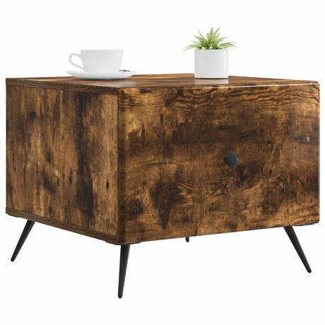 Vidaxl salontafel gerookt eiken 49 x 50 x 40 cm bewerkt hout