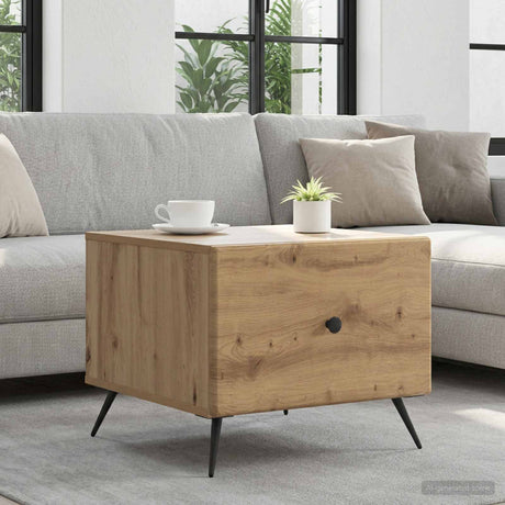 Vidaxl salontafel artisanaal eiken 49 x 50 x 40 cm bewerkt hout