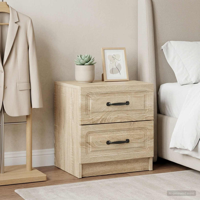Vidaxl nachtkastje 2 st sonoma eiken 43 x 34,5 x 44,5 cm bewerkt hout