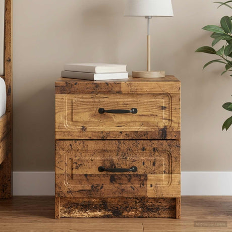 Vidaxl nachtkastje oud hout 43 x 34,5 x 44,5 cm bewerkt hout