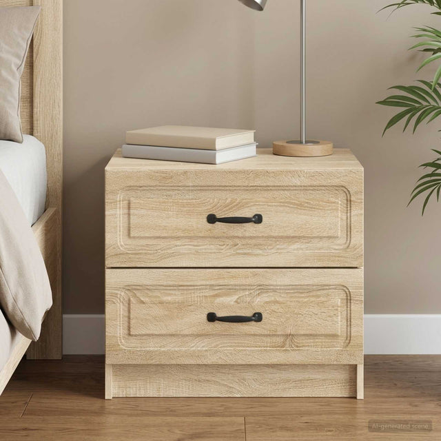 Vidaxl nachtkastje sonoma eiken 62 x 34,5 x 44,5 cm bewerkt hout
