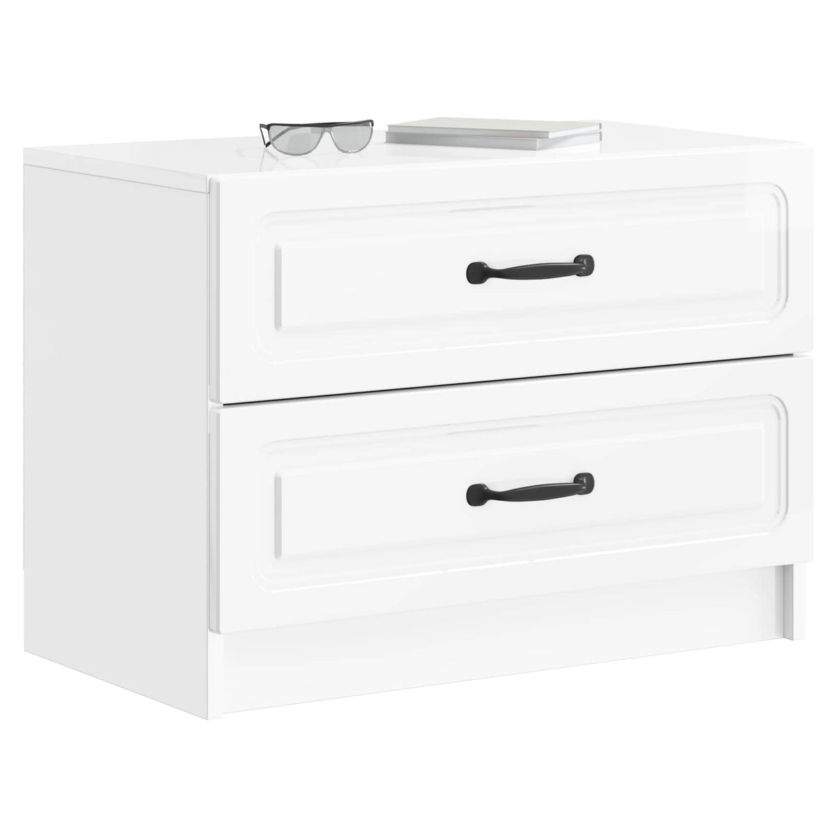 Vidaxl nachtkastje hoogglans wit 62 x 34,5 x 44,5 cm bewerkt hout