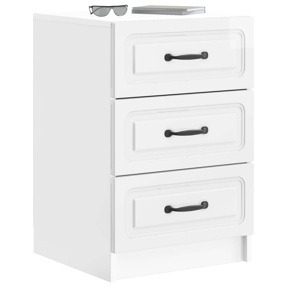 Vidaxl nachtkastje hoogglans wit 43 x 41 x 63,5 cm bewerkt hout