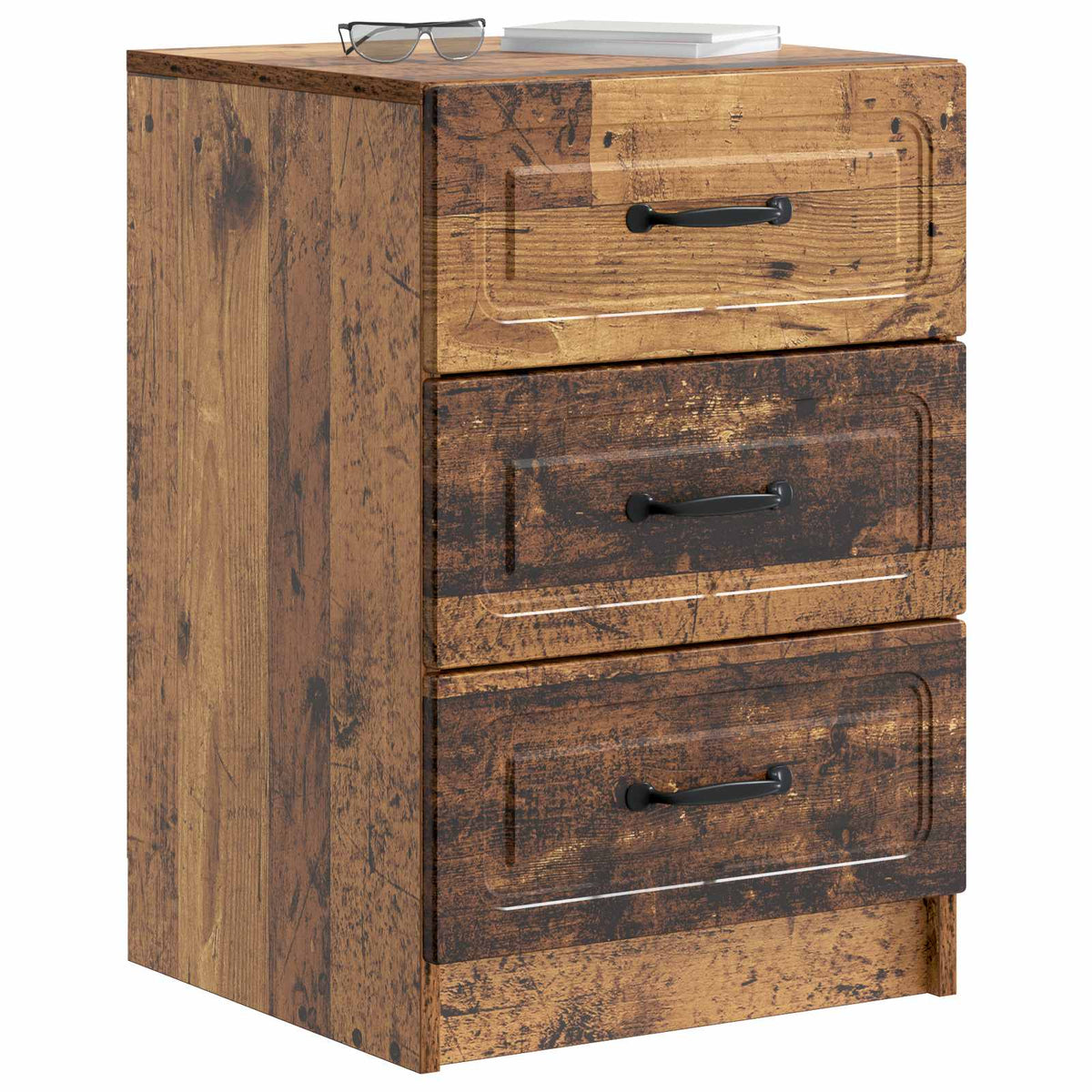 Vidaxl nachtkastje oud hout 43 x 41 x 63,5 cm bewerkt hout