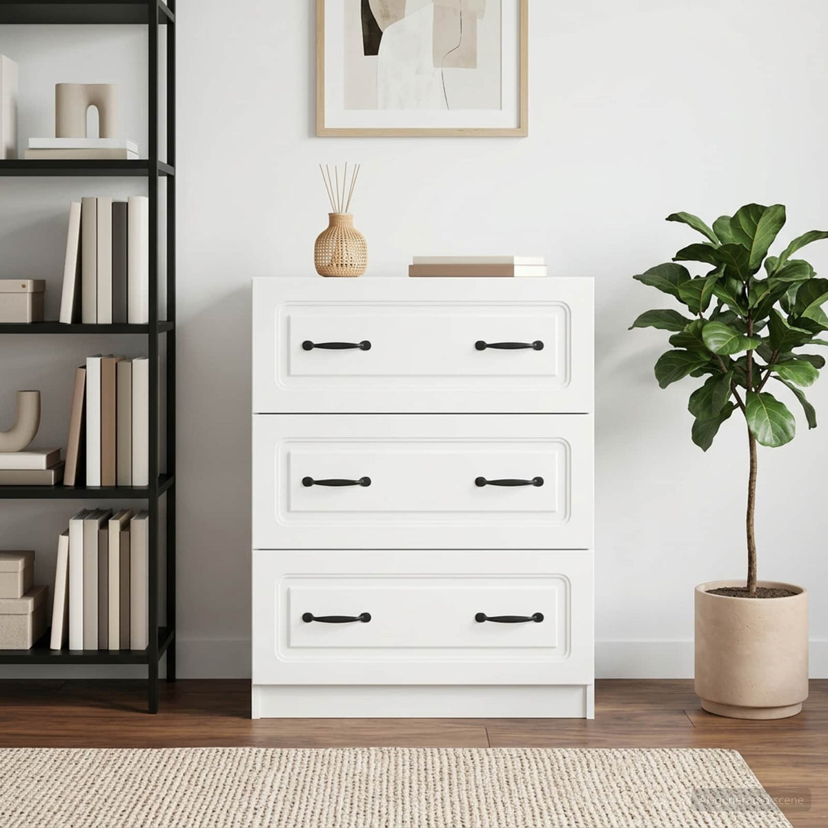 Vidaxl ladenkast 66 x 34,5 x 87 cm bewerkt hout wit