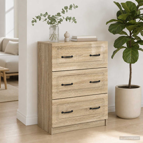 Vidaxl ladenkast 66 x 34,5 x 87 cm bewerkt hout sonoma eiken