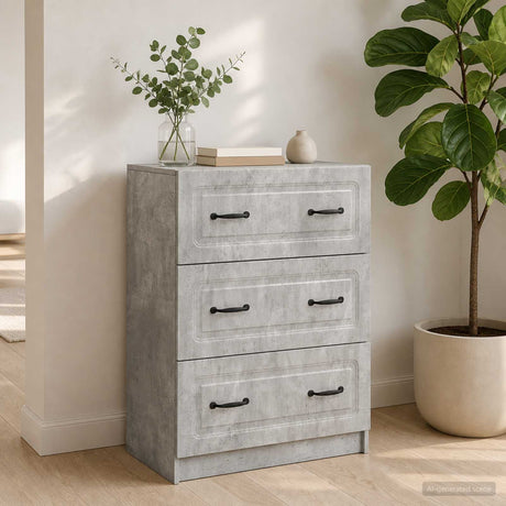 Vidaxl ladenkast 66 x 34,5 x 87 cm bewerkt hout betongrijs