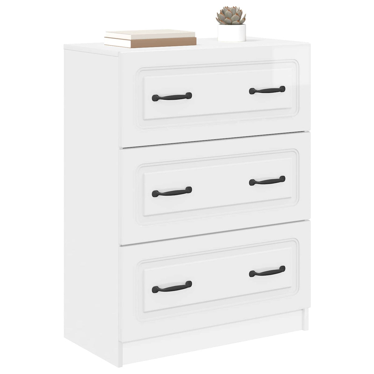 Vidaxl ladenkast 66 x 34,5 x 87 cm bewerkt hout hoogglans wit