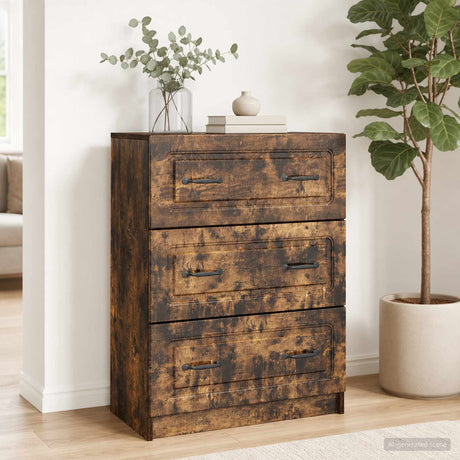 Vidaxl ladenkast 66 x 34,5 x 87 cm bewerkt hout gerookt eiken
