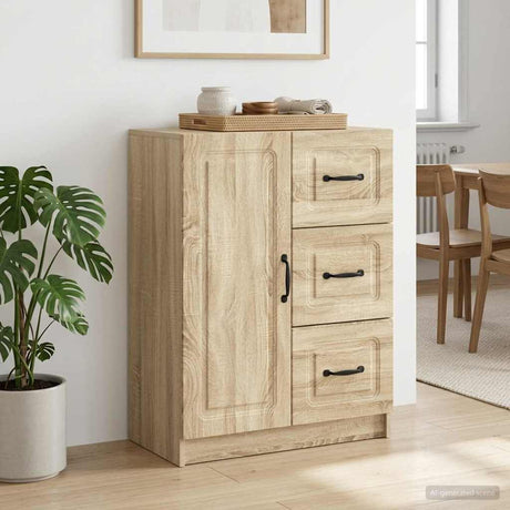 Vidaxl dressoir met lade sonoma eiken 66 x 34,5 x 87 cm bewerkt hout