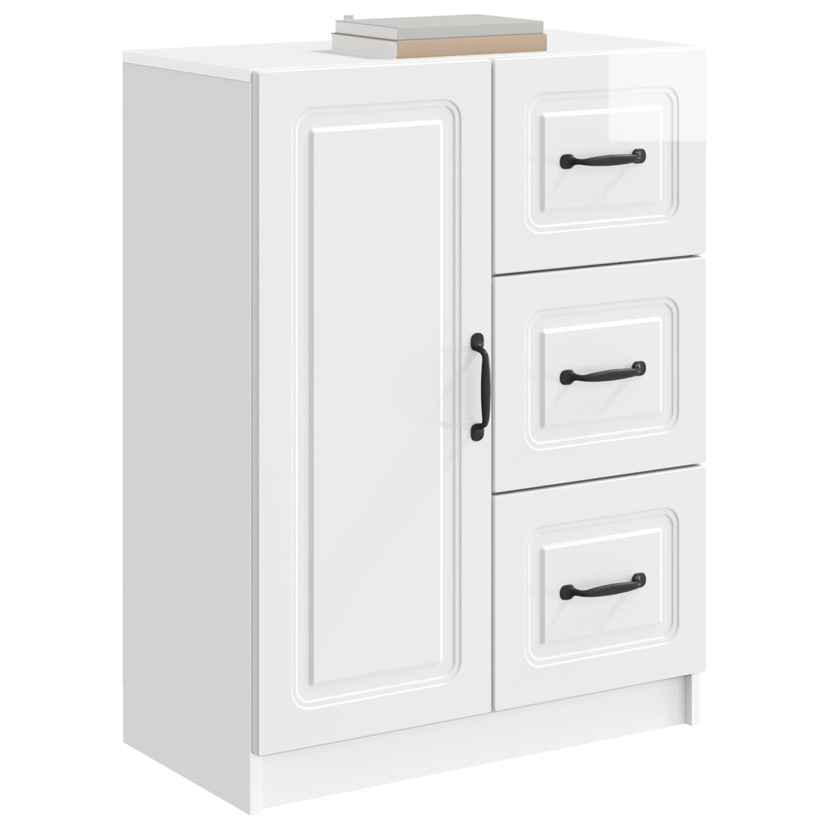 Vidaxl dressoir met lade hoogglans wit 66 x 34,5 x 87 cm bewerkt hout