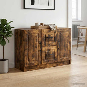 Vidaxl dressoir gerookt eiken 89 x 34,5 x 57 cm bewerkt hout