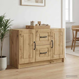 Vidaxl dressoir artisanaal eiken 89 x 34,5 x 57 cm bewerkt hout