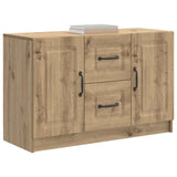 Vidaxl dressoir artisanaal eiken 89 x 34,5 x 57 cm bewerkt hout