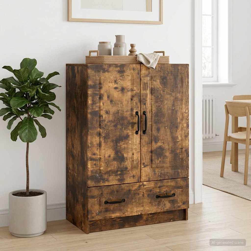Vidaxl dressoir met lade gerookt eiken 66 x 34,5 x 92 cm bewerkt hout