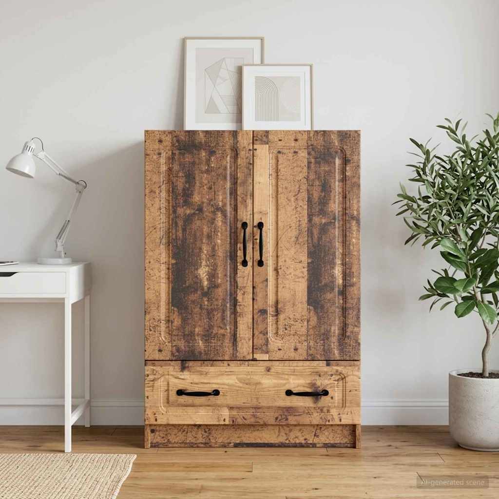 Vidaxl dressoir met lade oud hout 66 x 34,5 x 92 cm bewerkt hout