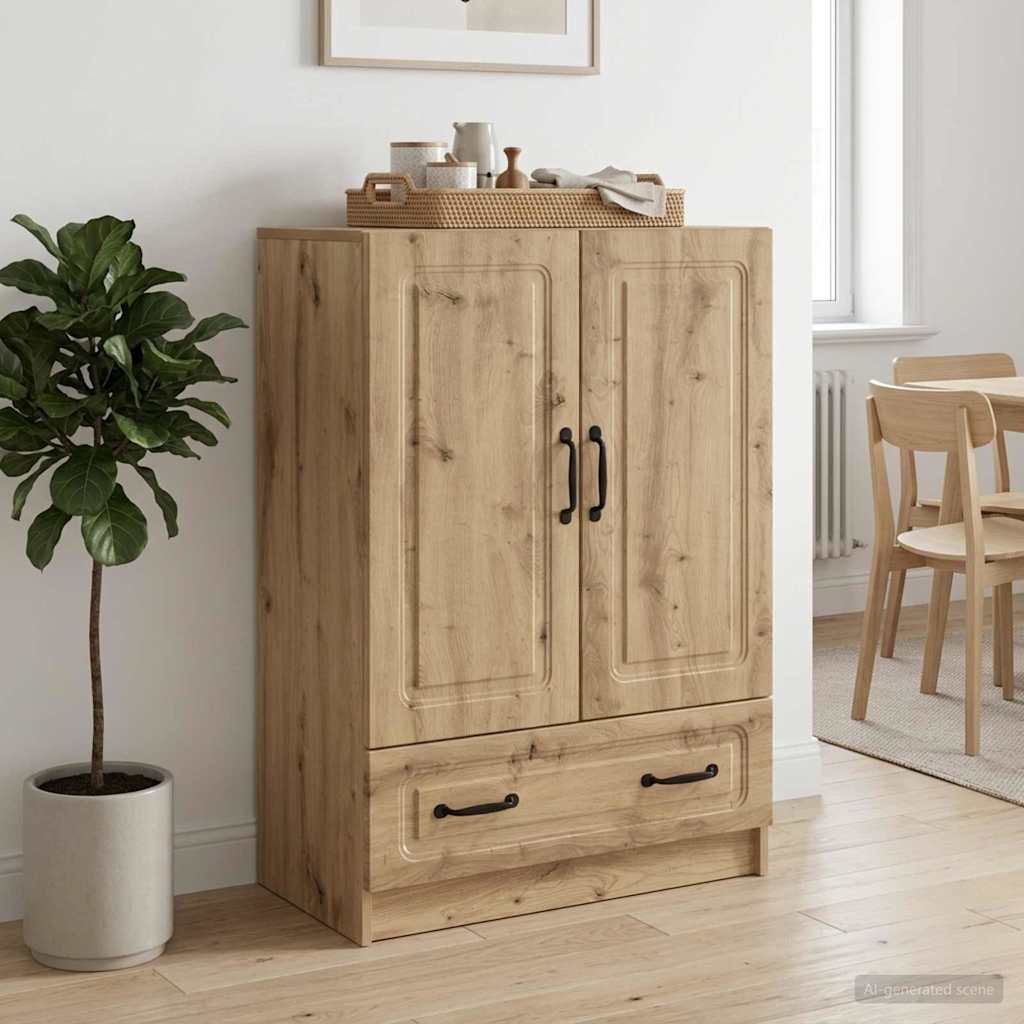 Vidaxl dressoir artisanaal eiken 66 x 34,5 x 92 cm bewerkt hout
