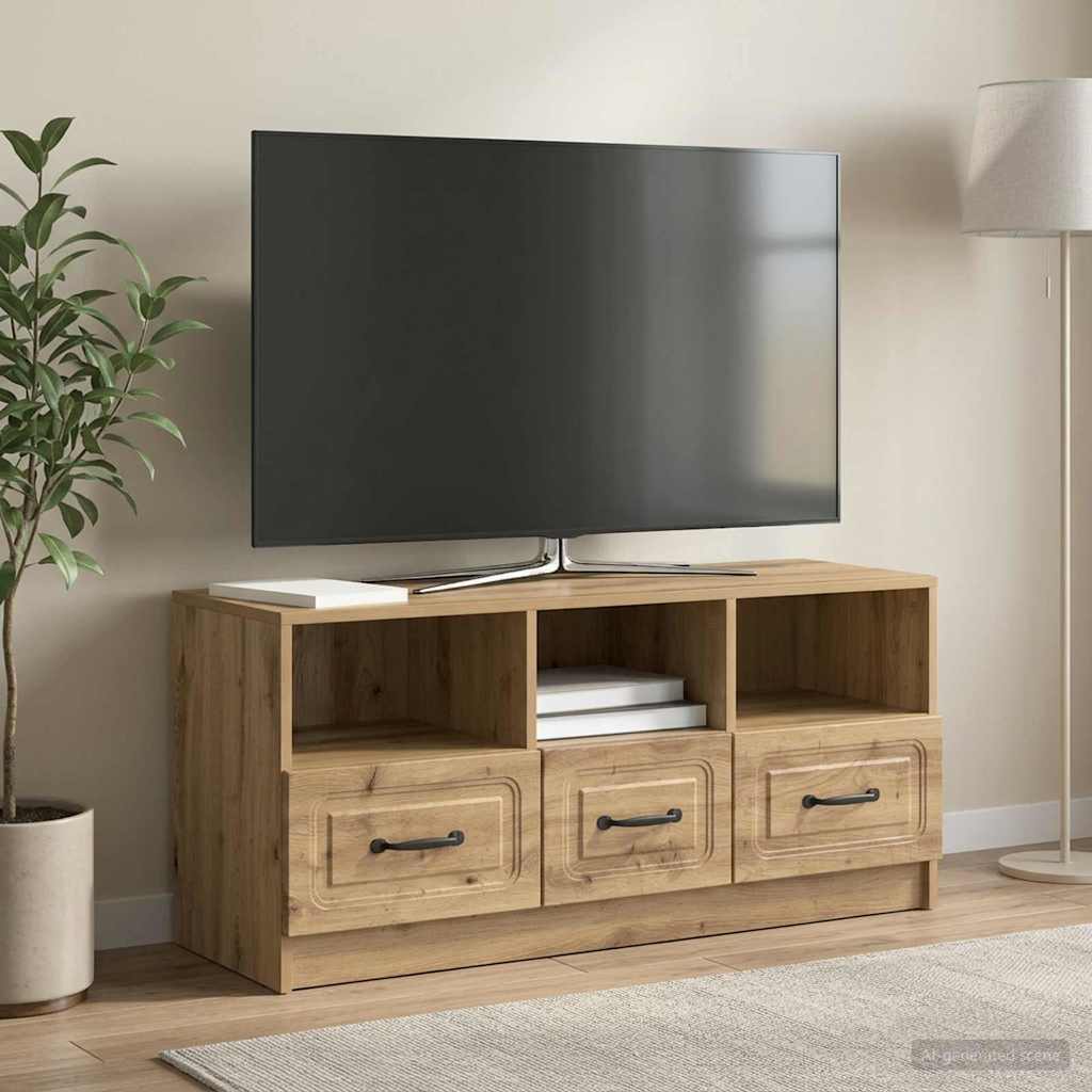 Vidaxl tv-kast 102 x 34,5 x 47 cm artisanaal eiken bewerkt hout