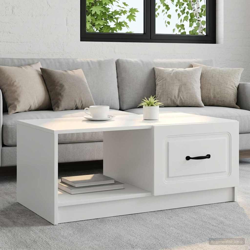 Vidaxl salontafel wit 90 x 50 x 37 cm bewerkt hout