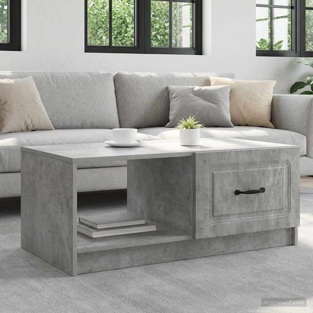 Vidaxl salontafel betongrijs 90 x 50 x 37 cm bewerkt hout