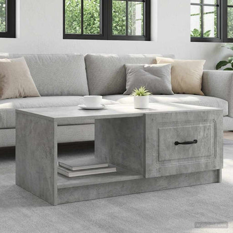 Vidaxl salontafel betongrijs 90 x 50 x 37 cm bewerkt hout