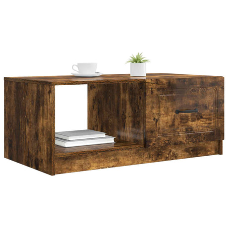 Vidaxl salontafel gerookt eiken 90 x 50 x 37 cm bewerkt hout