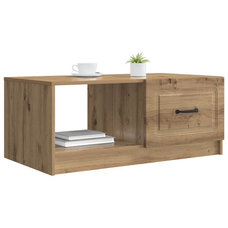 Vidaxl salontafel artisanaal eiken 90 x 50 x 37 cm bewerkt hout