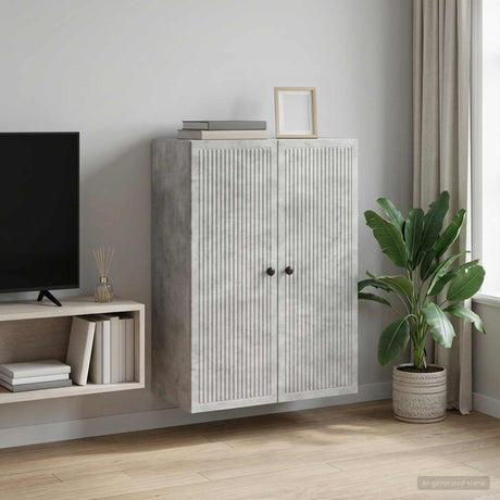 Vidaxl wandkast betongrijs 66 x 34,5 x 90 cm bewerkt hout