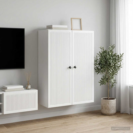 Vidaxl wandkast hoogglans wit 66 x 34,5 x 90 cm bewerkt hout