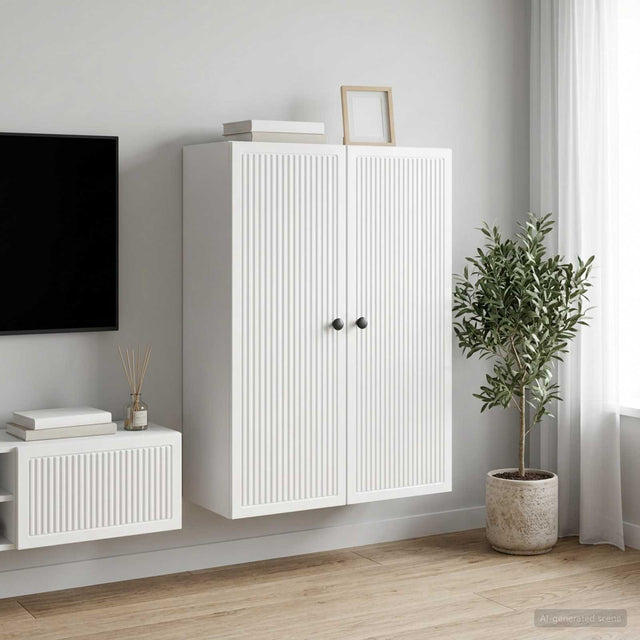 Vidaxl wandkast hoogglans wit 66 x 34,5 x 90 cm bewerkt hout