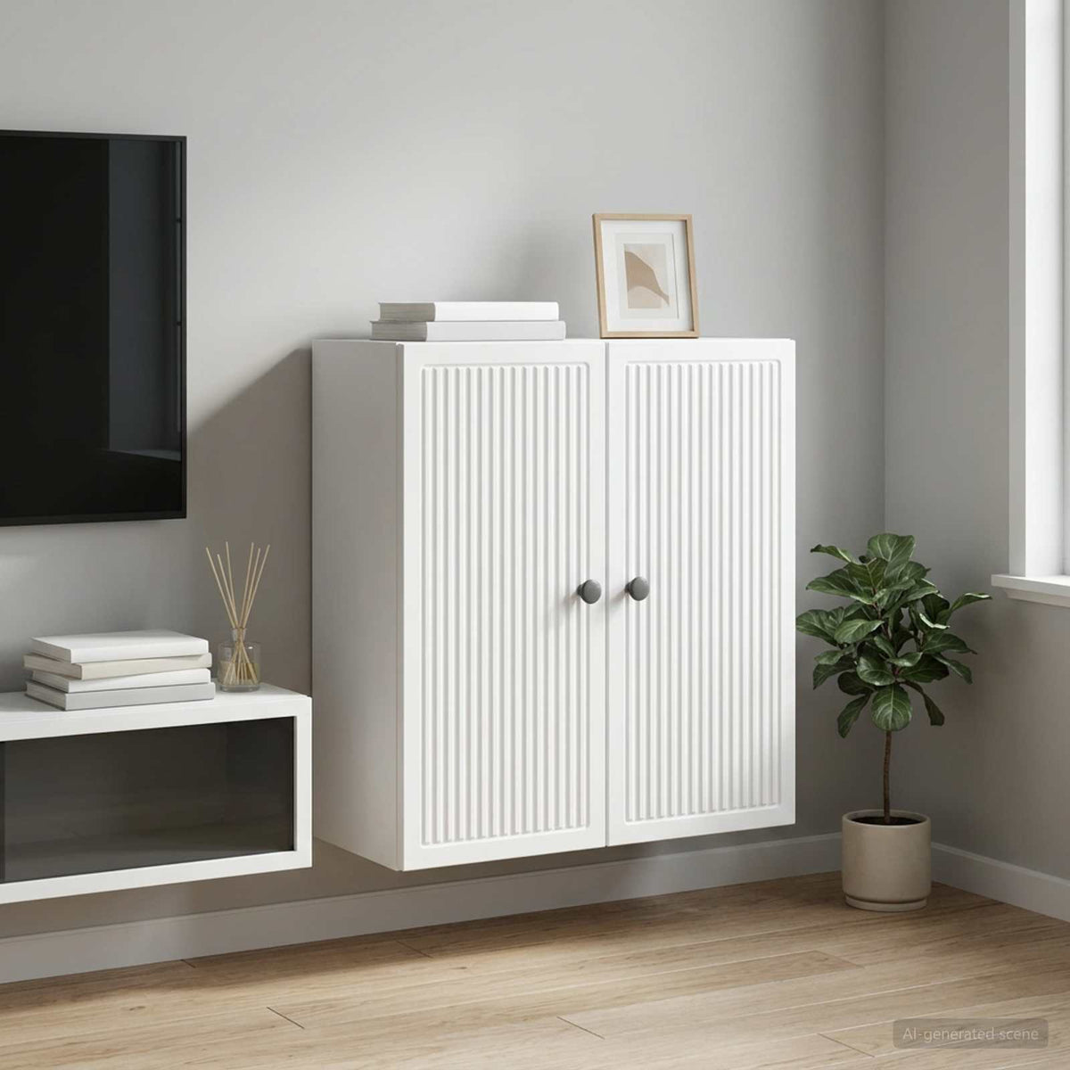 Vidaxl wandkast wit 59 x 31 x 60 cm bewerkt hout