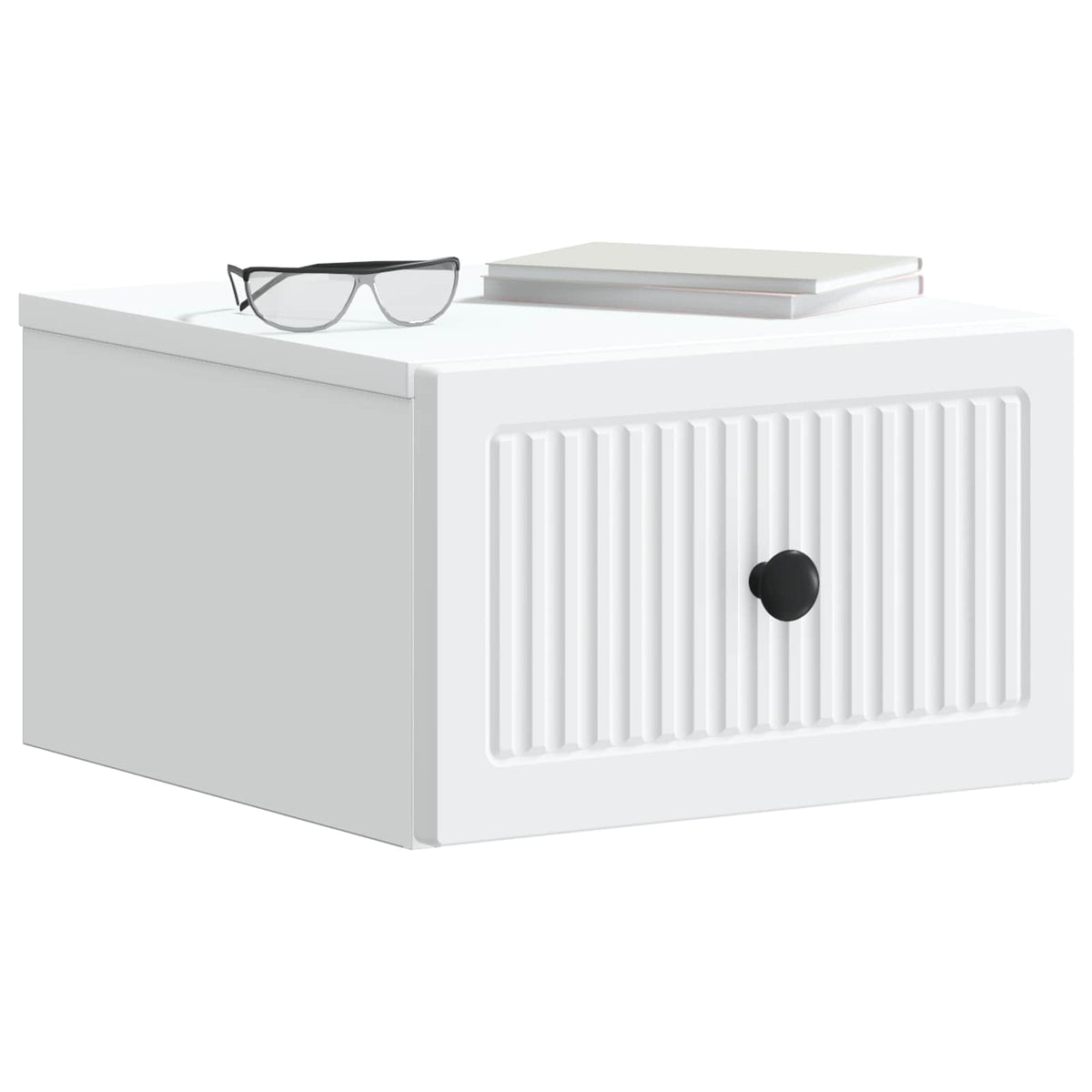 Vidaxl wandbeugel bedkast met lade wit 33 x 34,5 x 20 cm bewerkt hout