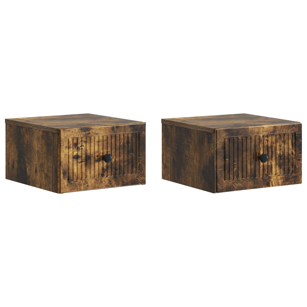 Vidaxl wandbeugel bedkast 2 st gerookt eiken 33 x 34,5 x 20 cm