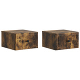 Vidaxl wandbeugel bedkast 2 st gerookt eiken 33 x 34,5 x 20 cm