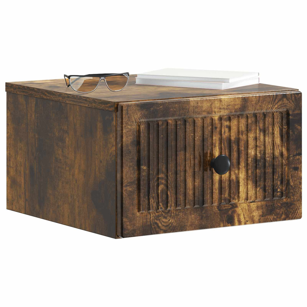 Vidaxl wandbeugel bedkast 2 st gerookt eiken 33 x 34,5 x 20 cm