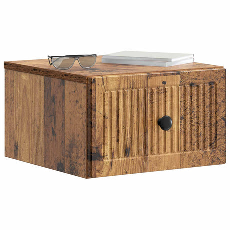 Vidaxl wandbeugel bedkast 2 st oud hout 33 x 34,5 x 20 cm bewerkt hout