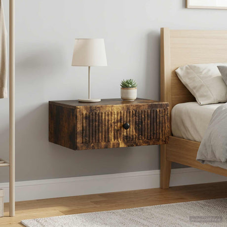 Vidaxl nachtkastje 2 st gerookt eiken 49 x 34,5 x 20 cm bewerkt hout