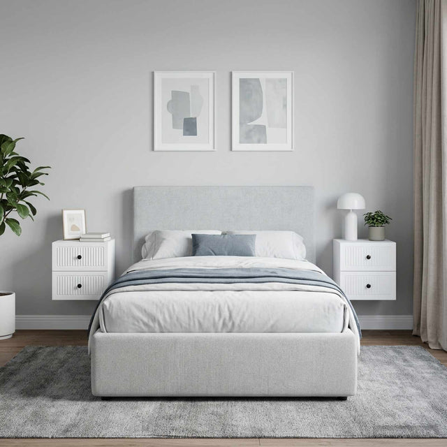 Vidaxl wandbeugel bedkast 2 st wit 33 x 34,5 x 40 cm bewerkt hout
