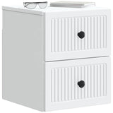 Vidaxl wandbeugel bedkast 2 st wit 33 x 34,5 x 40 cm bewerkt hout