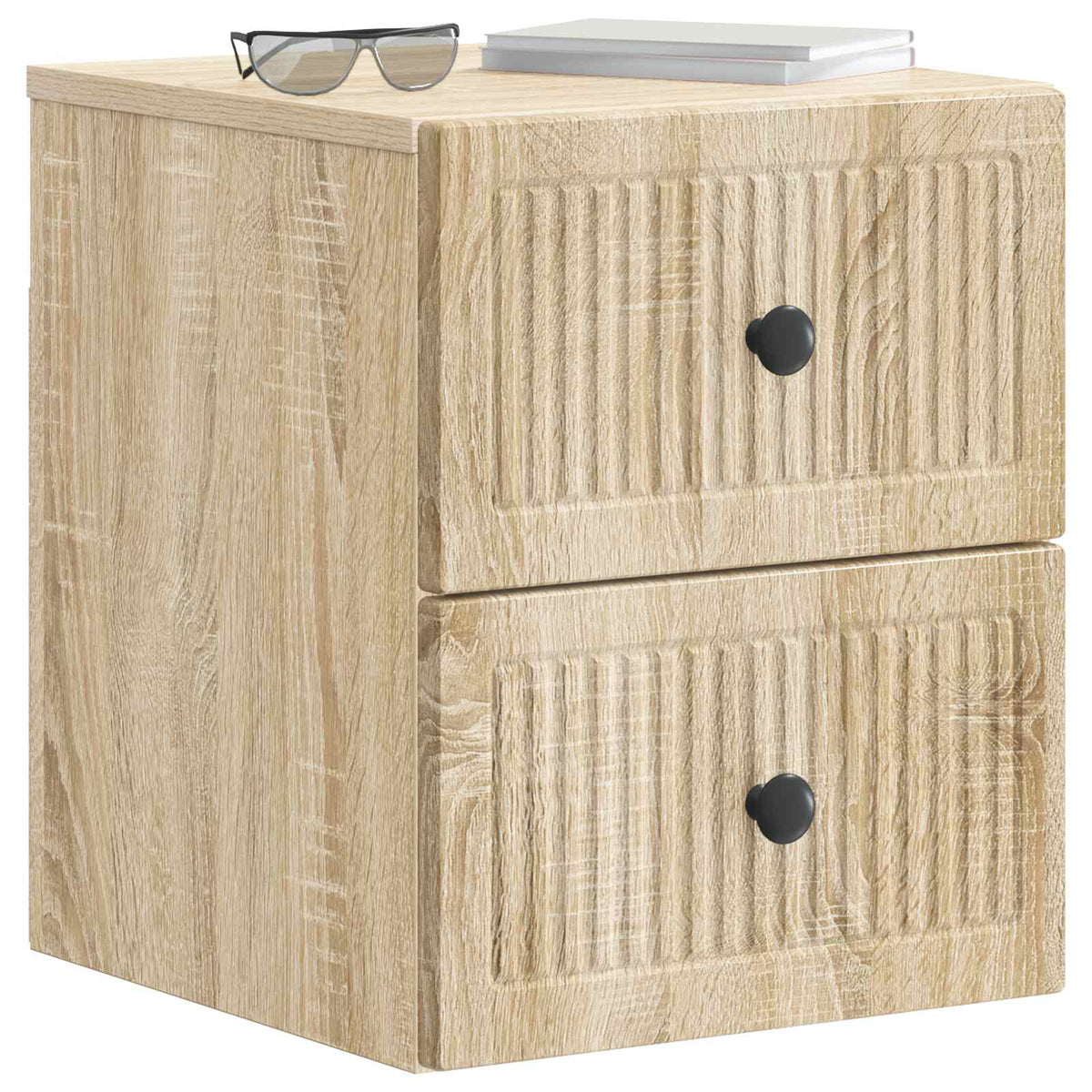 Vidaxl wandbeugel bedkast sonoma eiken 33 x 34,5 x 40 cm bewerkt hout