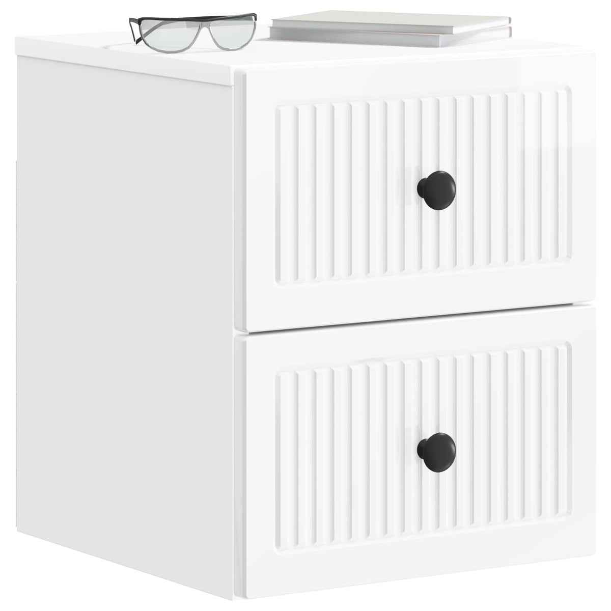 Vidaxl wandbeugel bedkast hoogglans wit 33 x 34,5 x 40 cm bewerkt hout