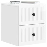 Vidaxl wandbeugel bedkast 2 st hoogglans wit 33 x 34,5 x 40 cm