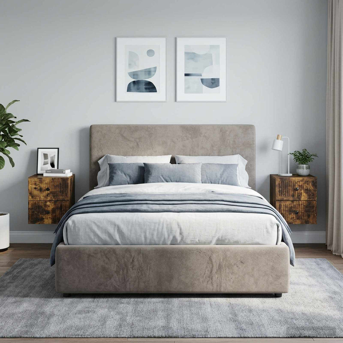 Vidaxl wandbeugel bedkast 2 st gerookt eiken 33 x 34,5 x 40 cm
