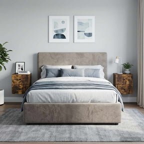 Vidaxl wandbeugel bedkast 2 st gerookt eiken 33 x 34,5 x 40 cm