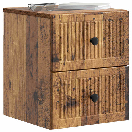 Vidaxl wandbeugel bedkast 2 st oud hout 33 x 34,5 x 40 cm bewerkt hout